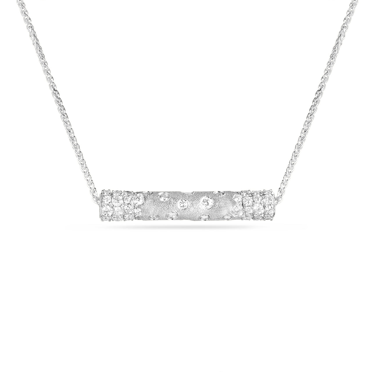 Diamond Confetti Wide Cylinder Spinner Necklace