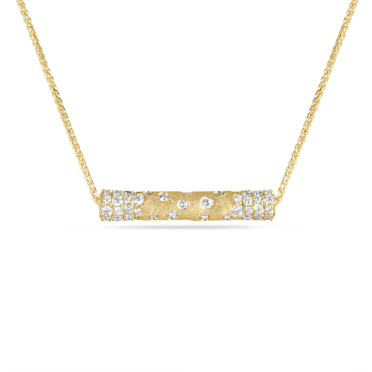 Diamond Confetti Wide Cylinder Spinner Necklace