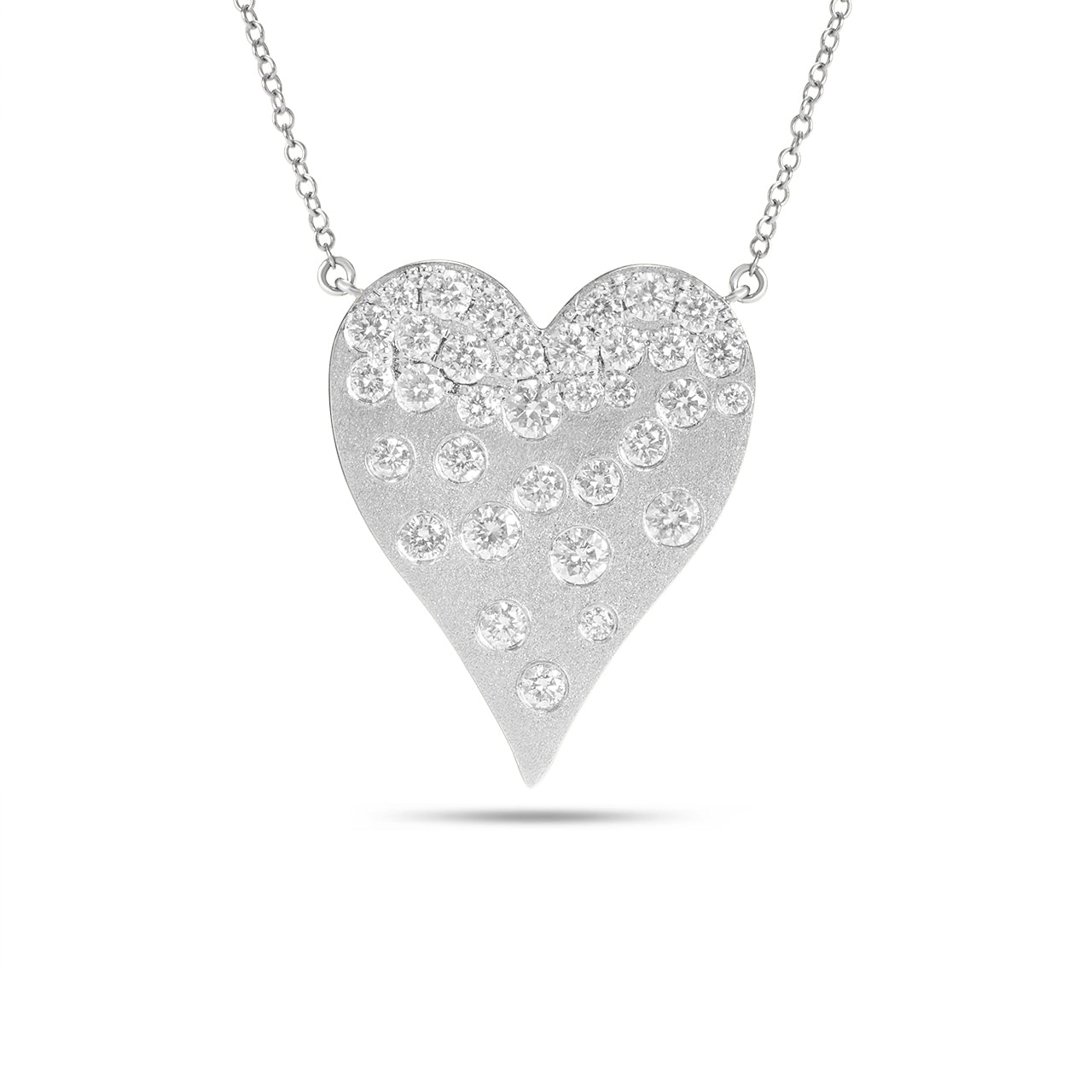 Diamond Confetti Heart Jumbo Necklace