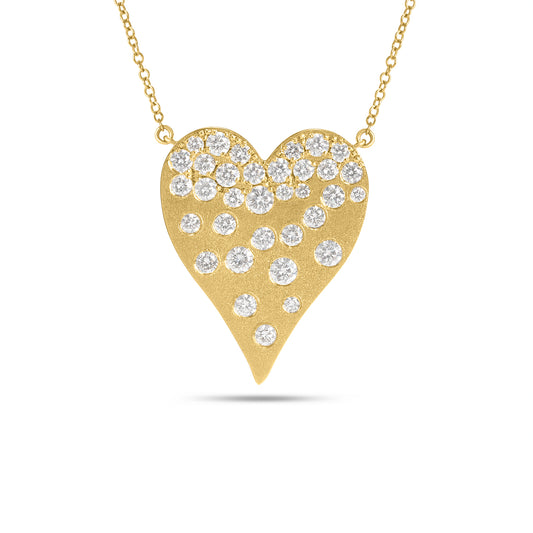 Diamond Confetti Heart Jumbo Necklace