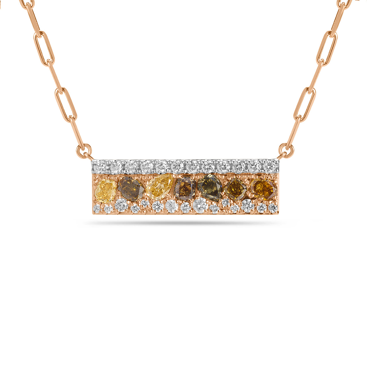 Fancy Diamond Pave Confetti Bar Necklace