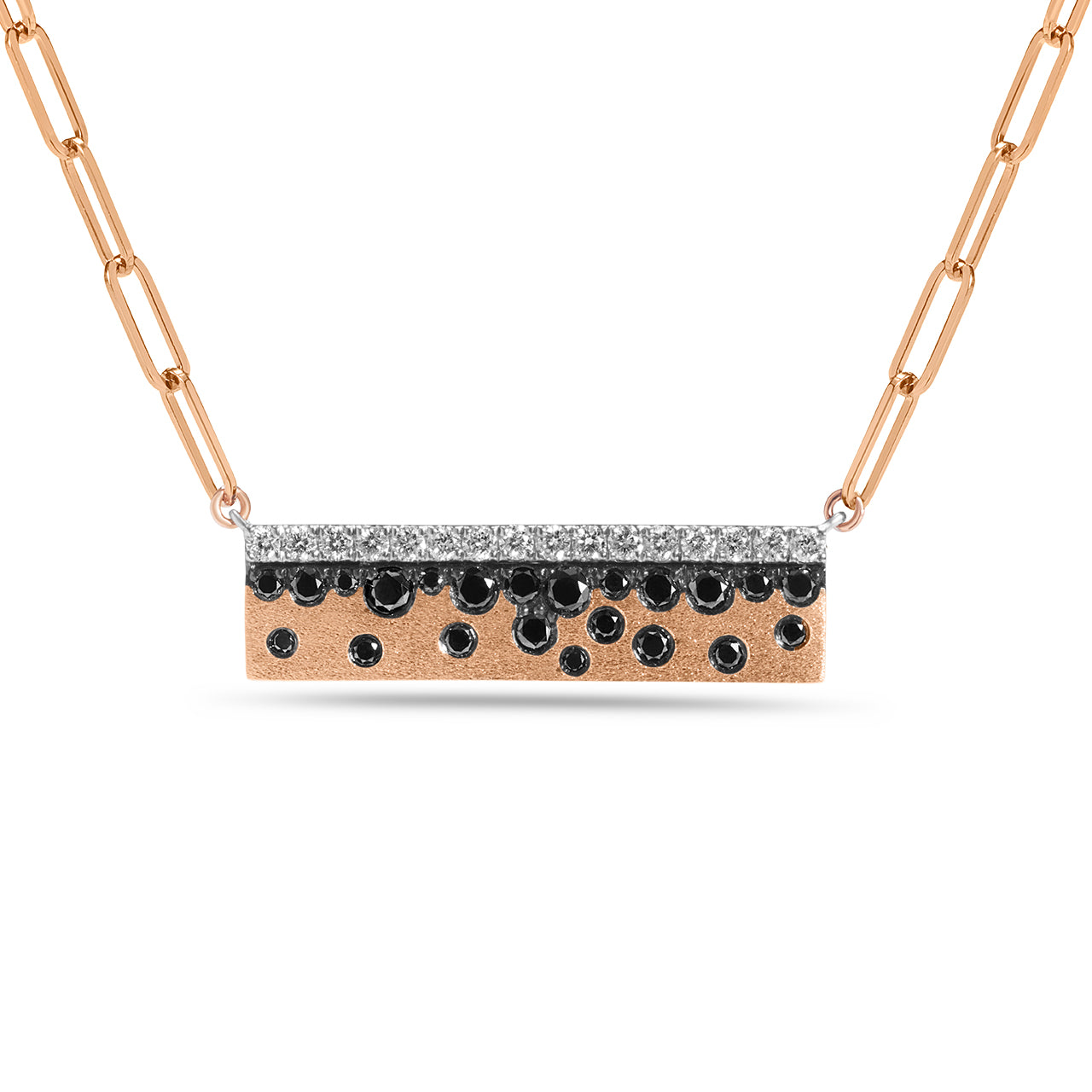 Black & White Diamond Confetti Stack Bar Necklace