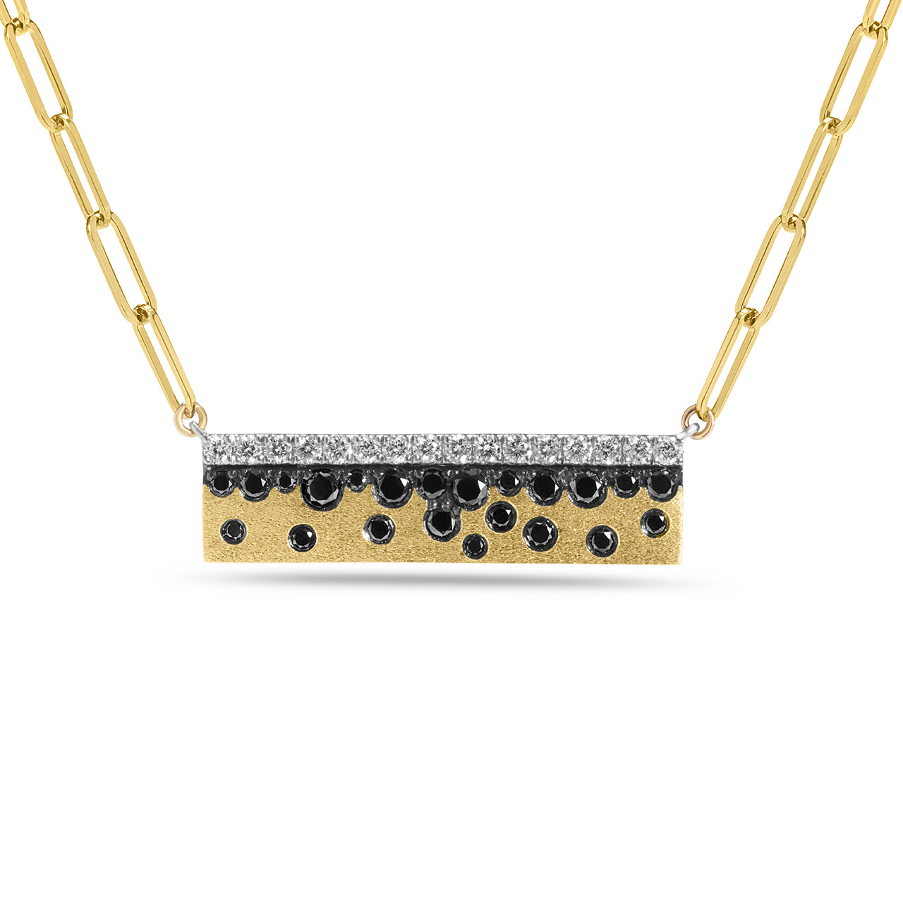 Black & White Diamond Confetti Stack Bar Necklace