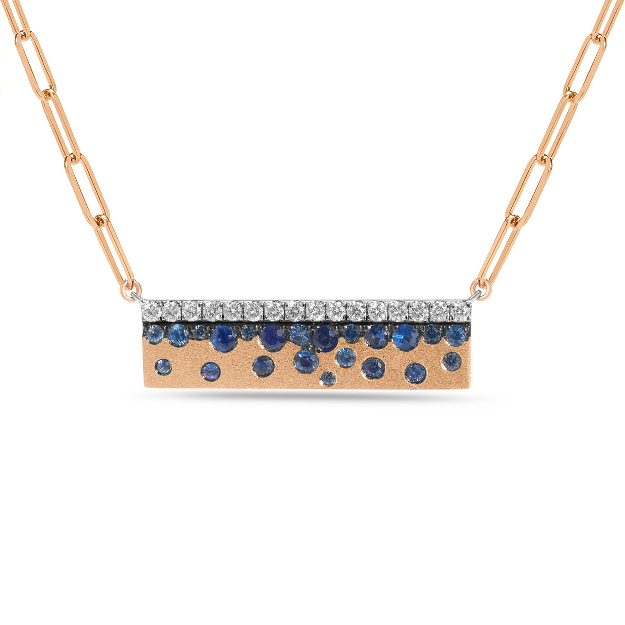 Sapphire & Diamond Confetti Stack Bar Necklace