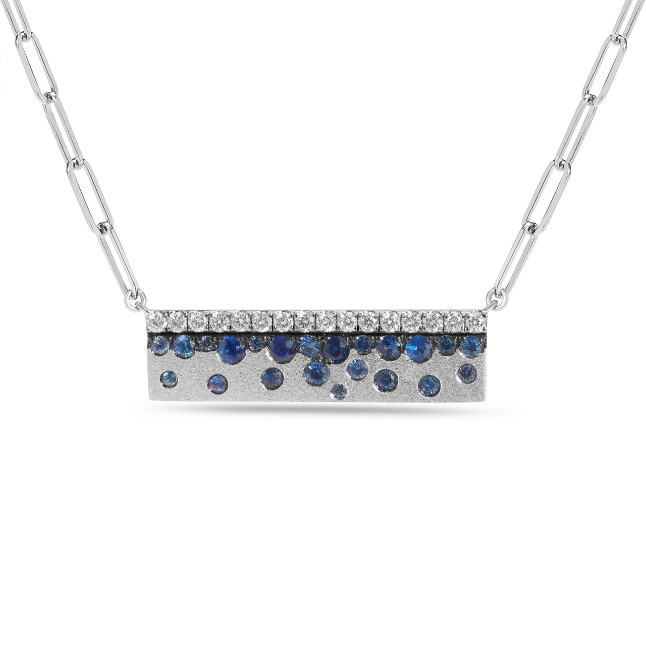 Sapphire & Diamond Confetti Stack Bar Necklace