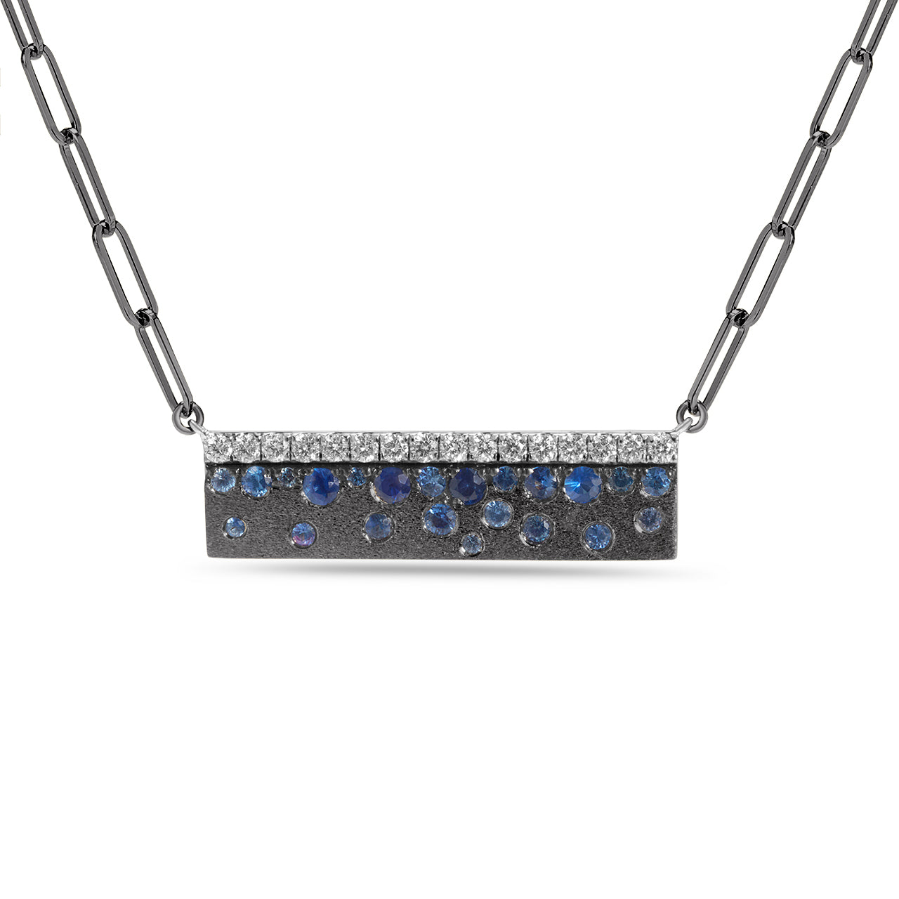 Sapphire & Diamond Confetti Stack Bar Necklace