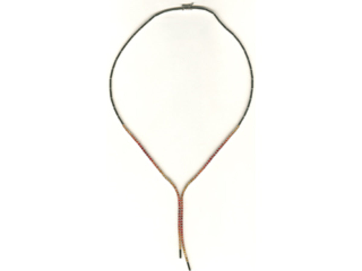 ORANGE SAPPHIRE NECKLACE, 18KW (H/U)