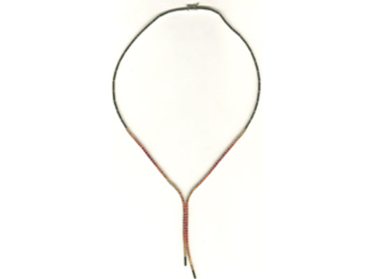 ORANGE SAPPHIRE NECKLACE, 18KW (H/U)