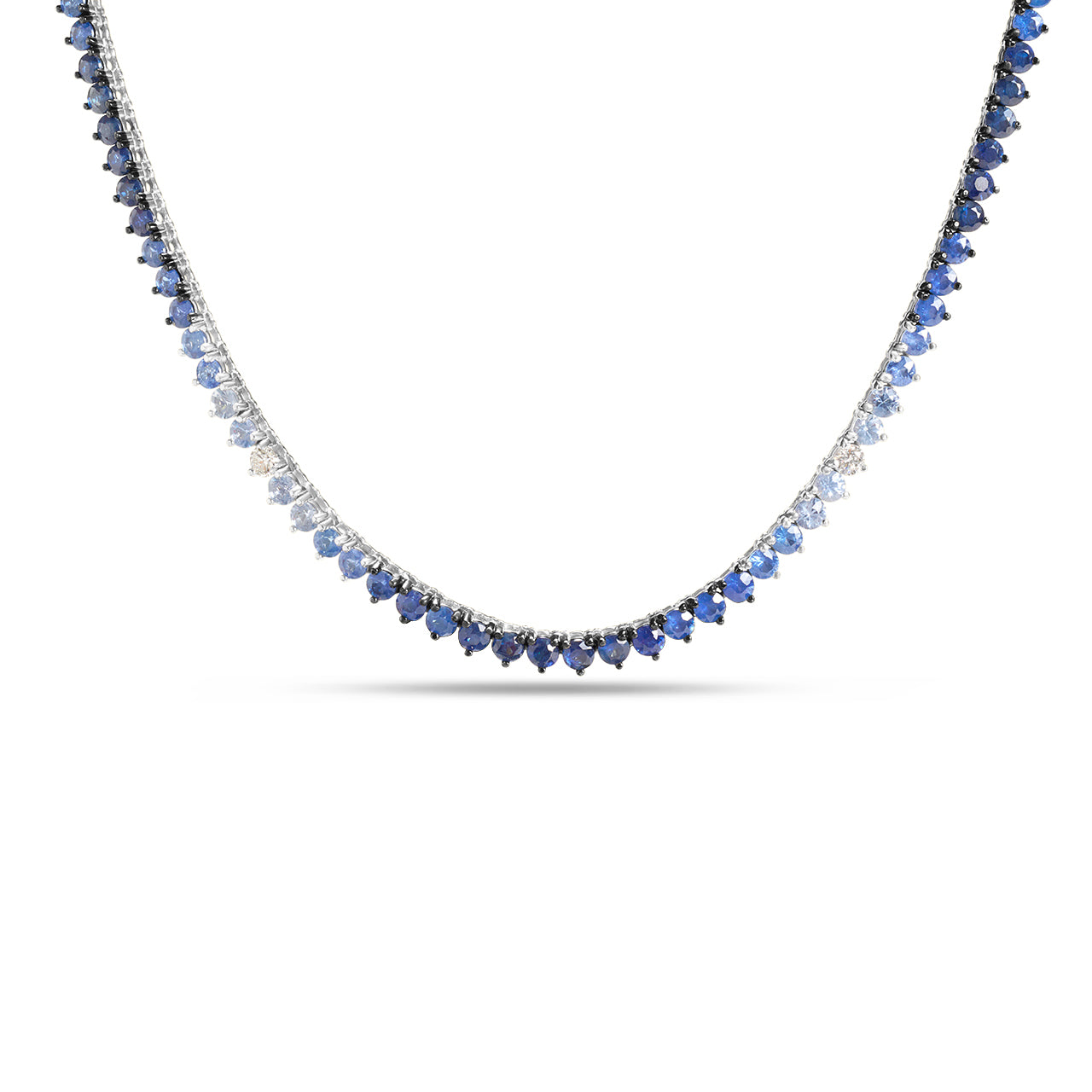Sapphire & Diamond Ombre Tennis Necklace