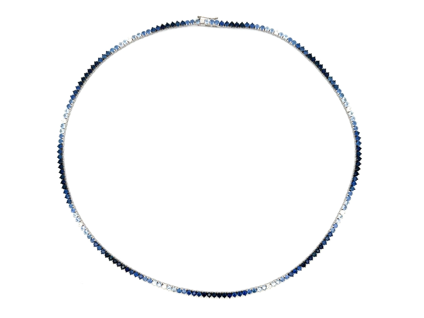 Sapphire & Diamond Ombre Tennis Necklace