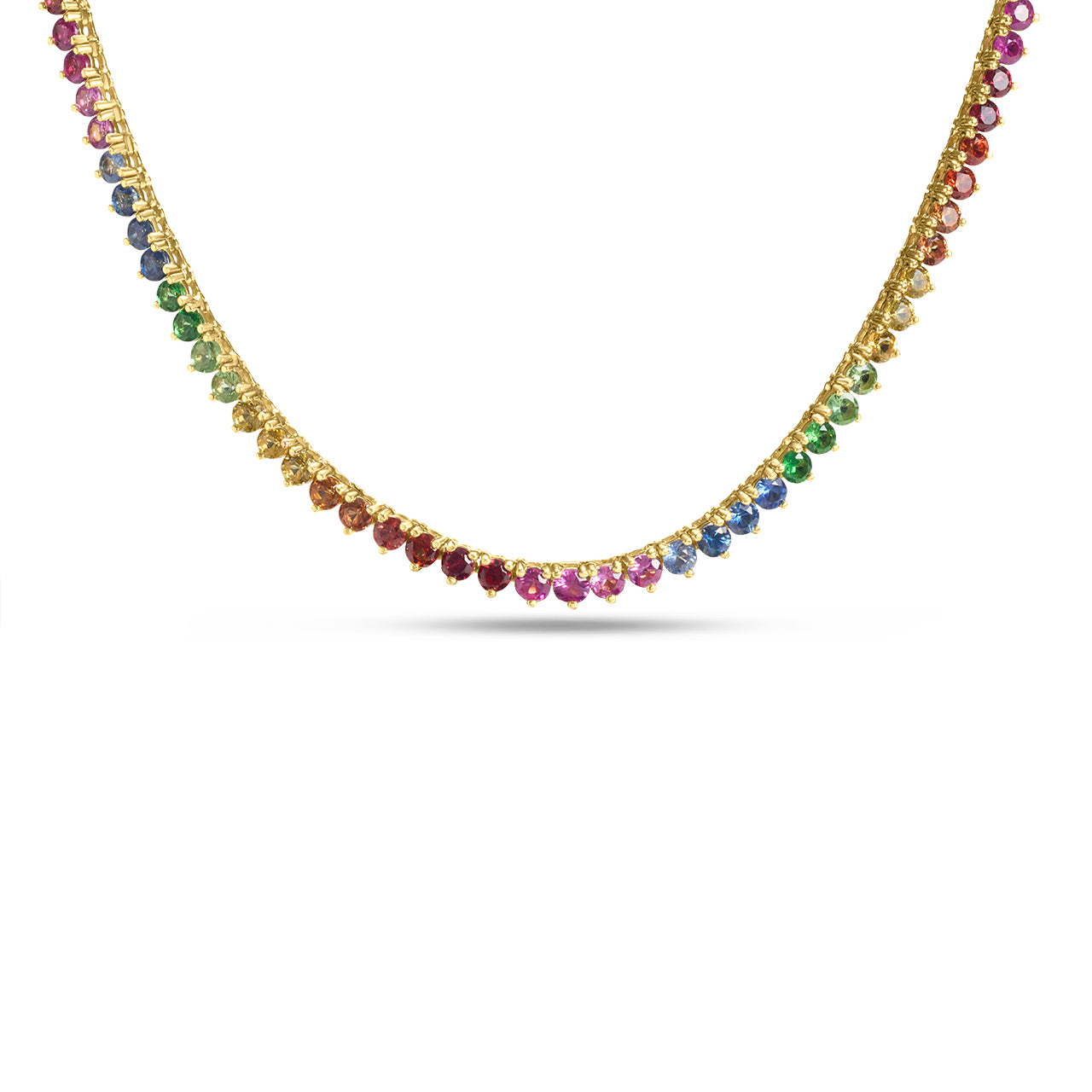 Rainbow Sapphire Tennis Nekclace