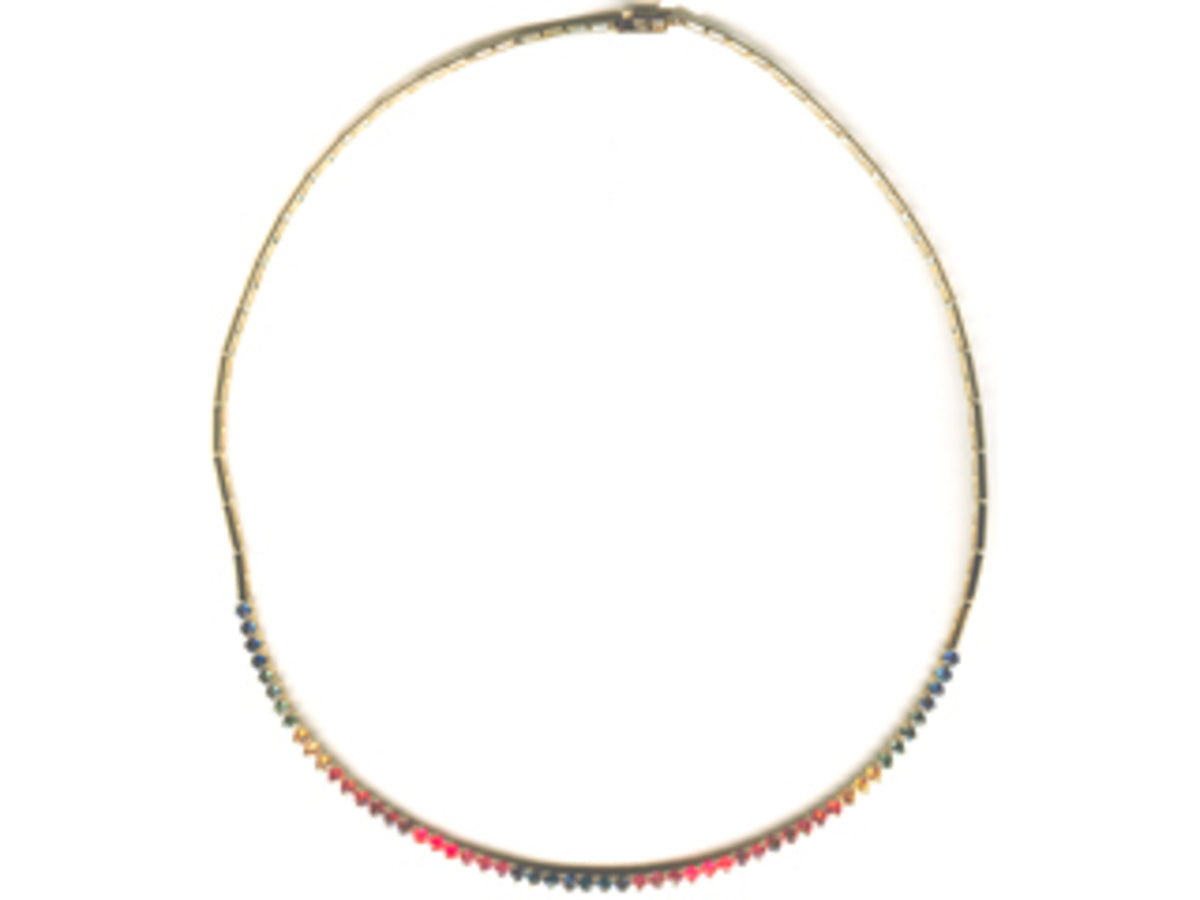 RAINBOW SAPPHIRE NECKLACE, 18KY (H/U)