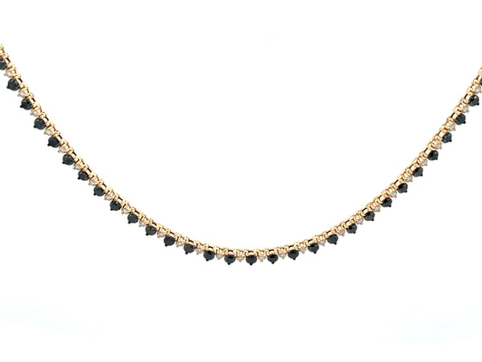 Black White Diamond Alternating Necklace