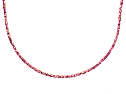 PINK SAPPHIRE NECKLACE, 16"