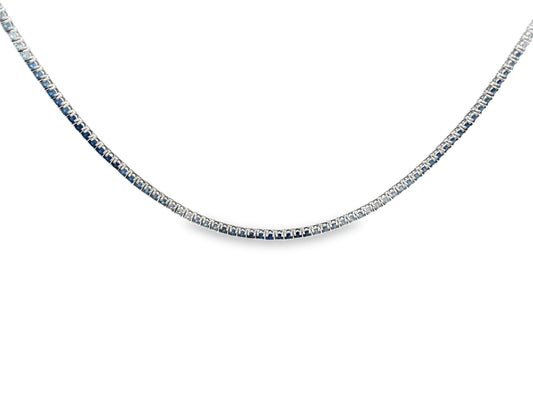 BLUE SAPPHIRE GRADUATED NECKLACE, 16"