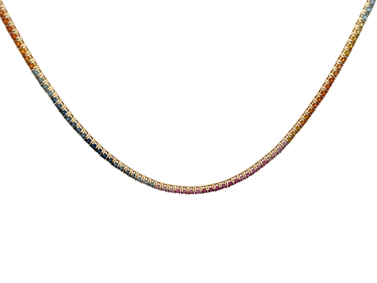 RAINBOW SAPPHIRE NECKLACE, 16"
