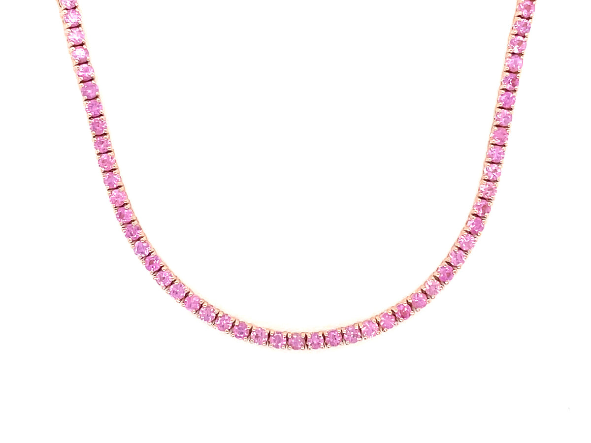 PINK SAPPHIRE NECKLACE, 14"