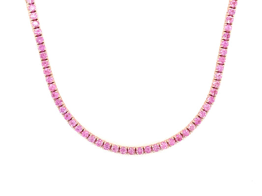 PINK SAPPHIRE NECKLACE, 14"