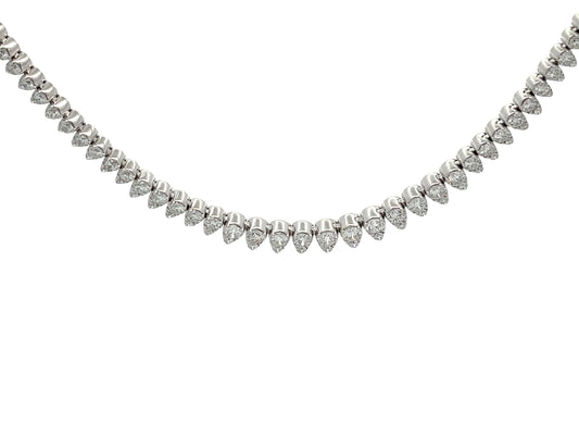 DIAMOND CHOKER PEAR SHAPE NECKLACE, 16"