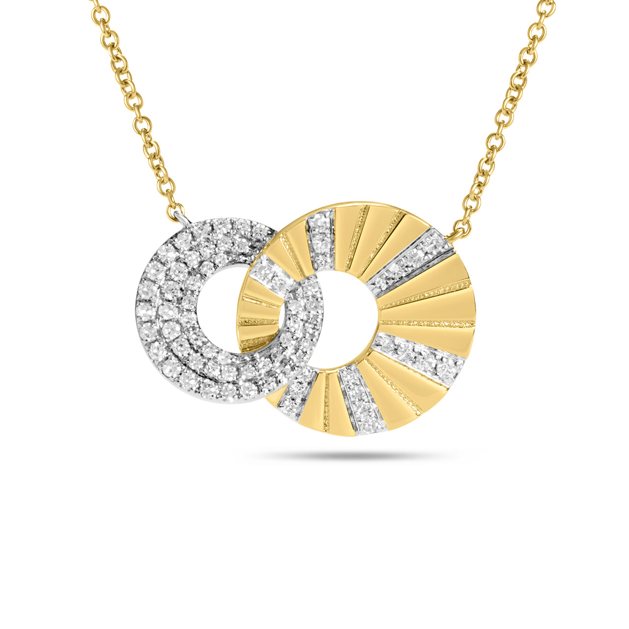 Diamond Interlocking Pleated Necklace