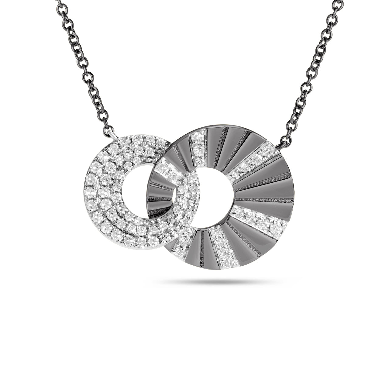Diamond Interlocking Pleated Necklace