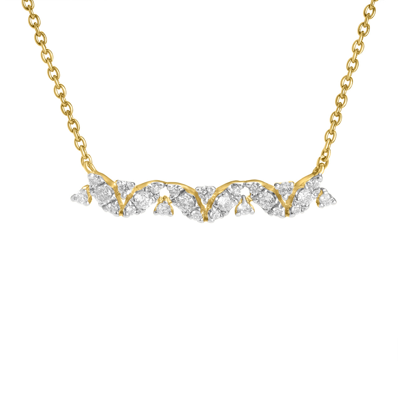 Diamond Cluster Bar Necklace