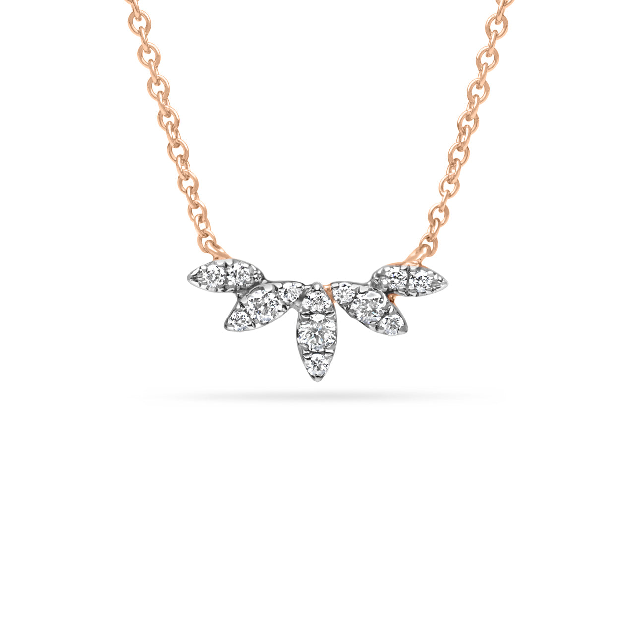 Diamond Floret Chevron Necklace
