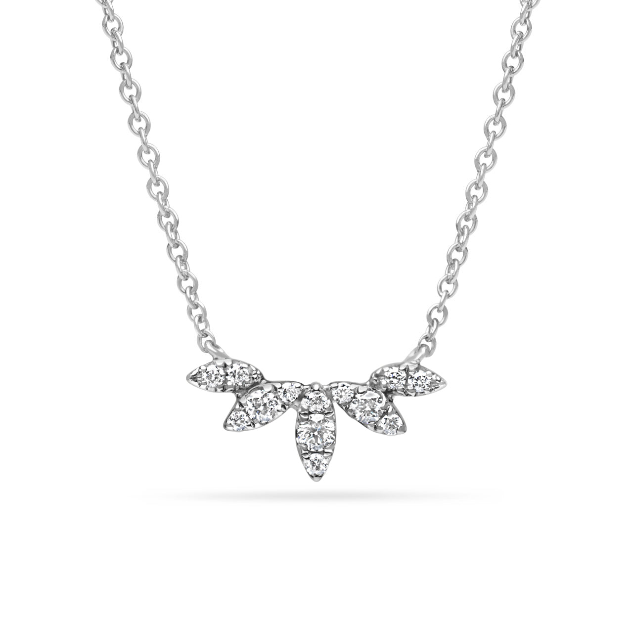 Diamond Floret Chevron Necklace