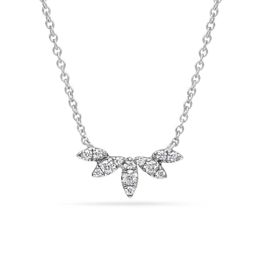 Diamond Floret Chevron Necklace