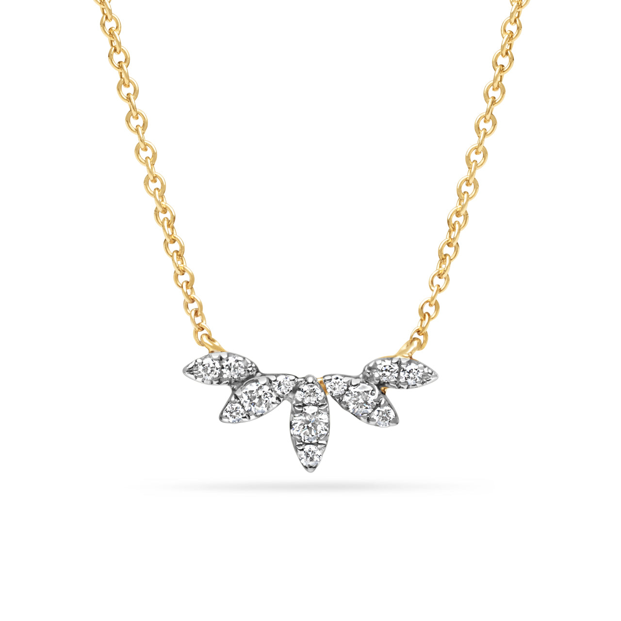Diamond Floret Chevron Necklace