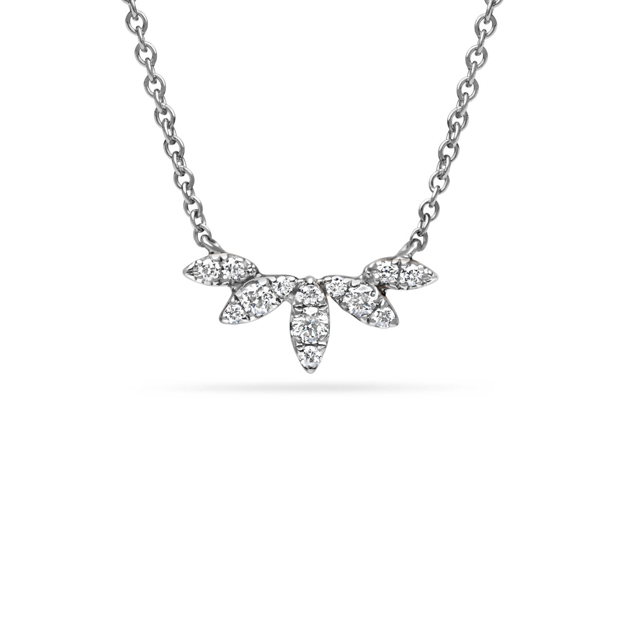 Diamond Floret Chevron Necklace