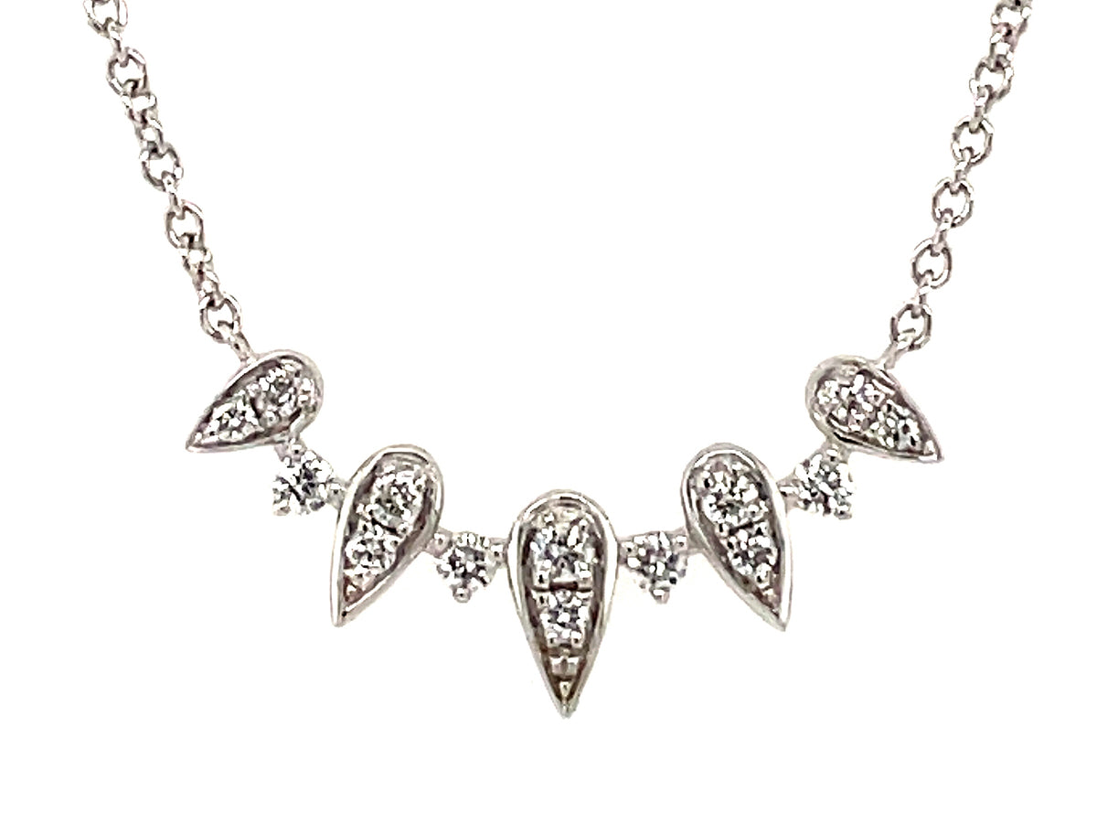 DIAMOND ARRAY PENDANT NECKLACE, 18"/17"/16", 14KW (N)