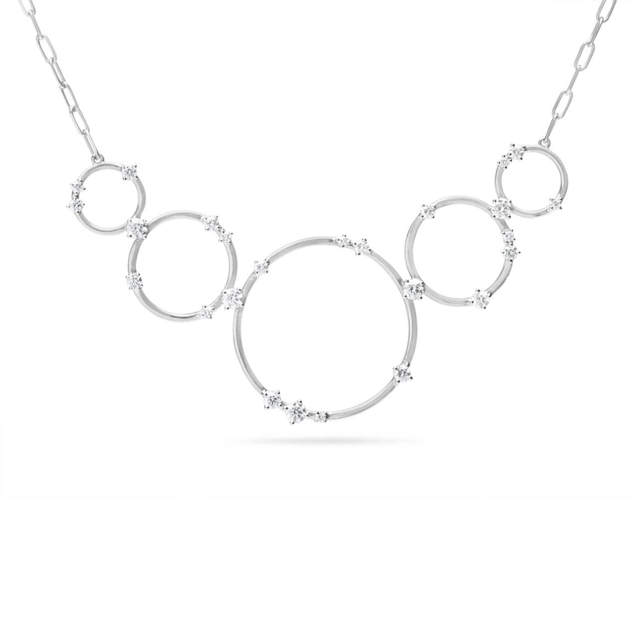 Diamond Graduated Circles Necklace