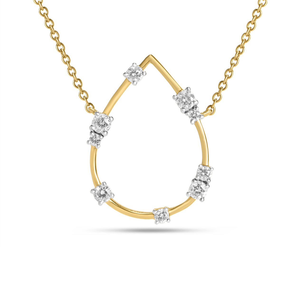 Diamond Float Pear Necklace
