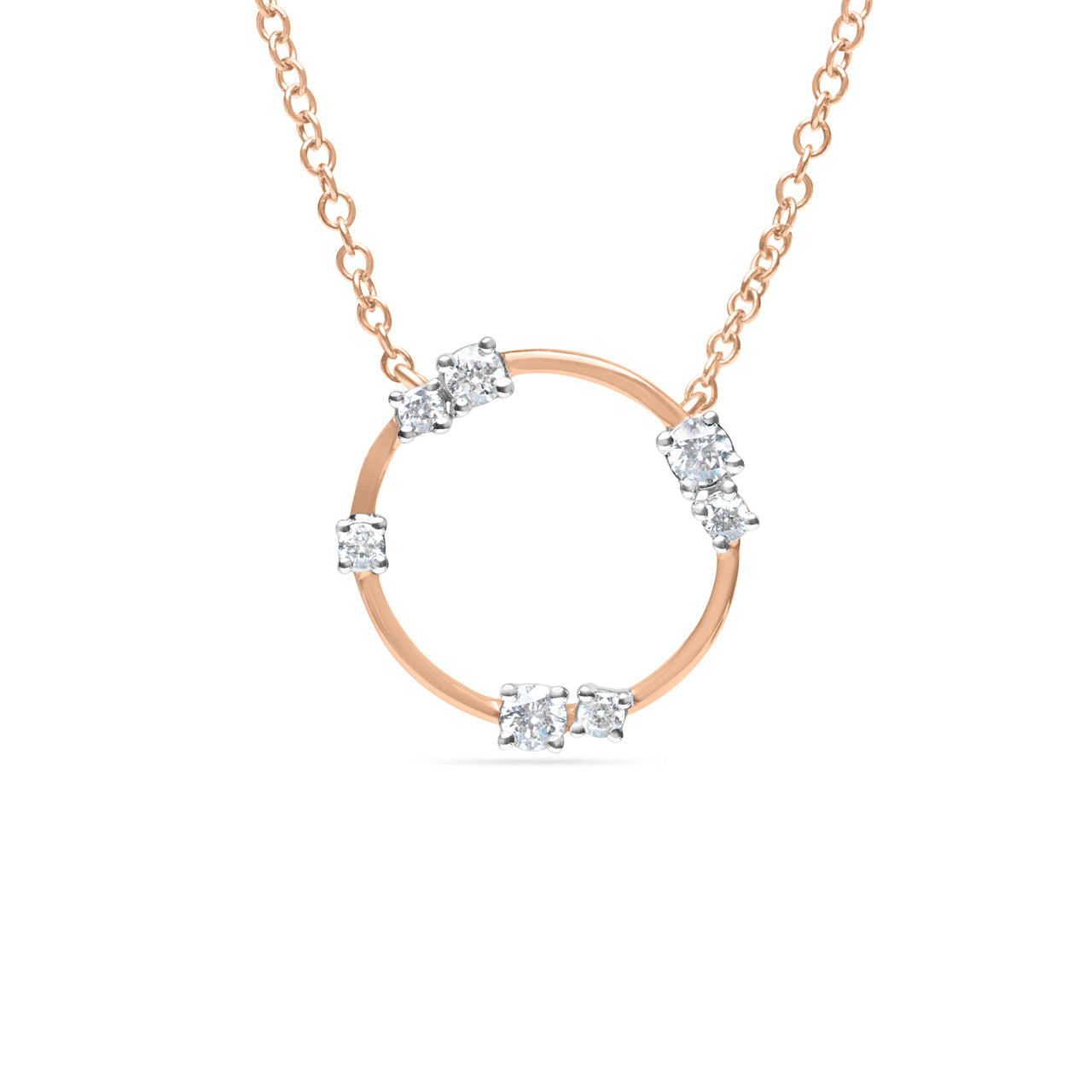 Diamond Float Circle Necklace