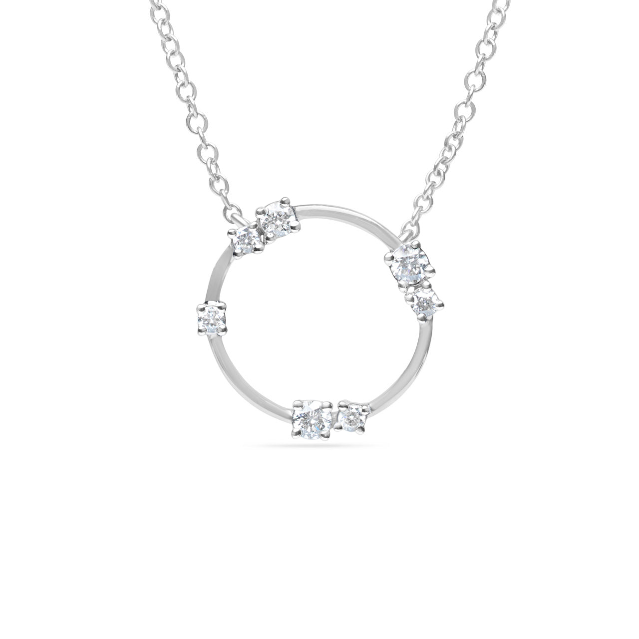 Diamond Float Circle Necklace