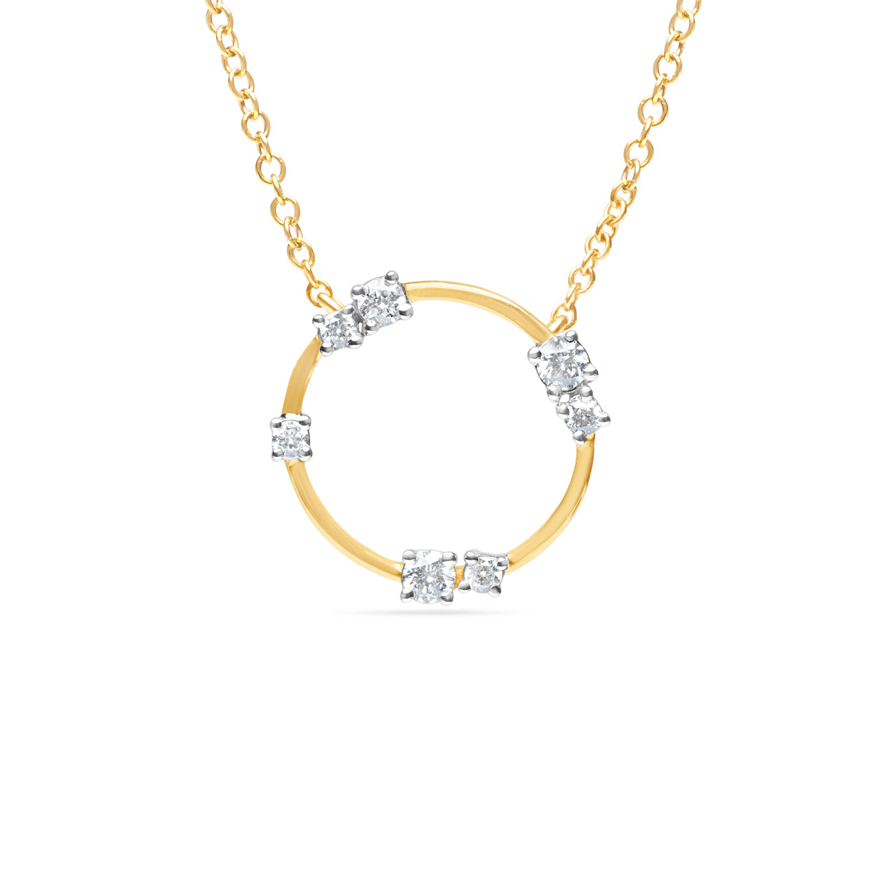Diamond Float Circle Necklace