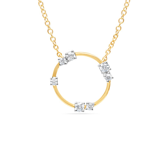Diamond Float Circle Necklace