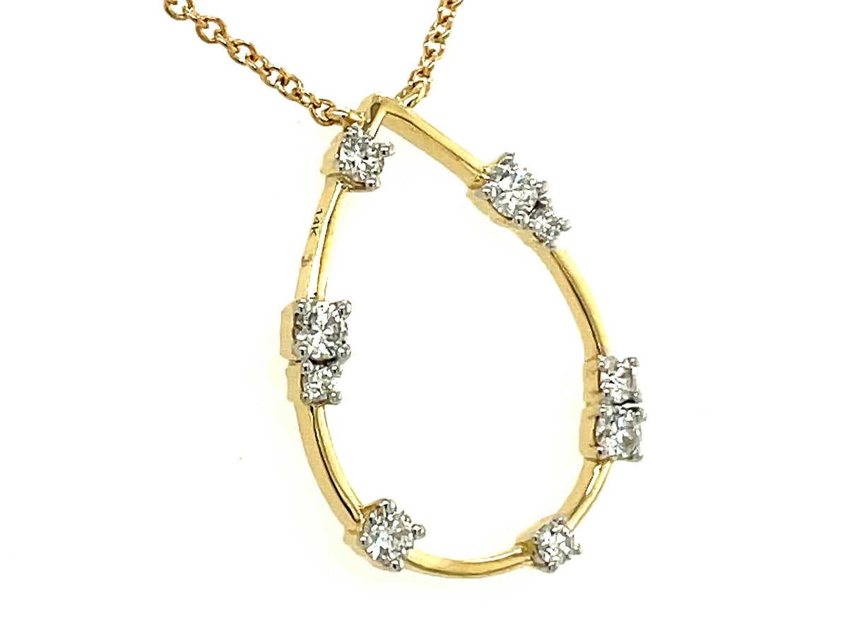 DIAMOND PEAR PENDANT NECKLACE, 18"/17"/16"
