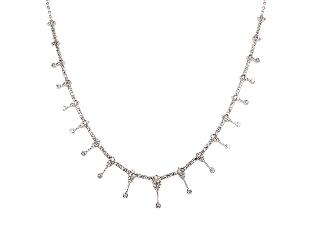 DIAMOND NECKLACE, BOLO CHAIN, 14KW (N)
