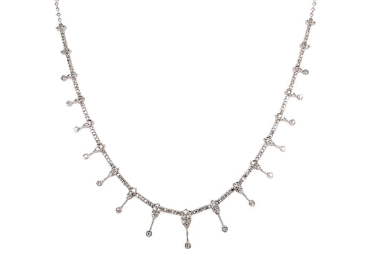 DIAMOND NECKLACE, BOLO CHAIN, 14KW (N)