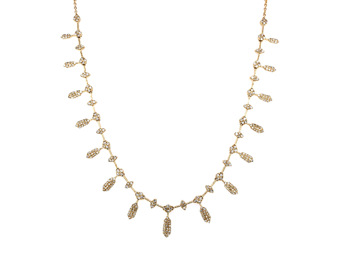 DIAMOND NECKLACE, BOLO CHAIN, 14KY (N)