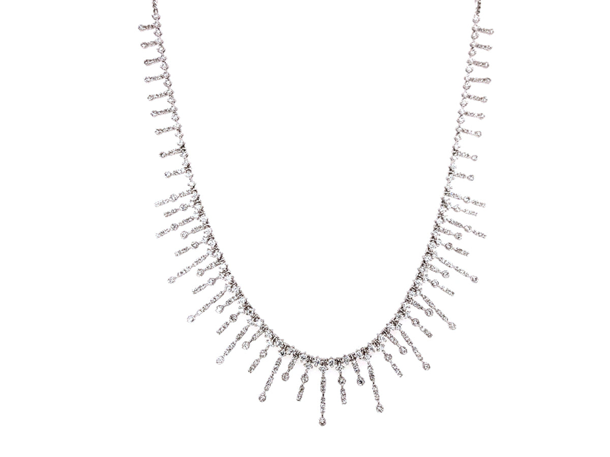 DIAMOND NECKLACE, BOLO CHAIN, 18KW (N)