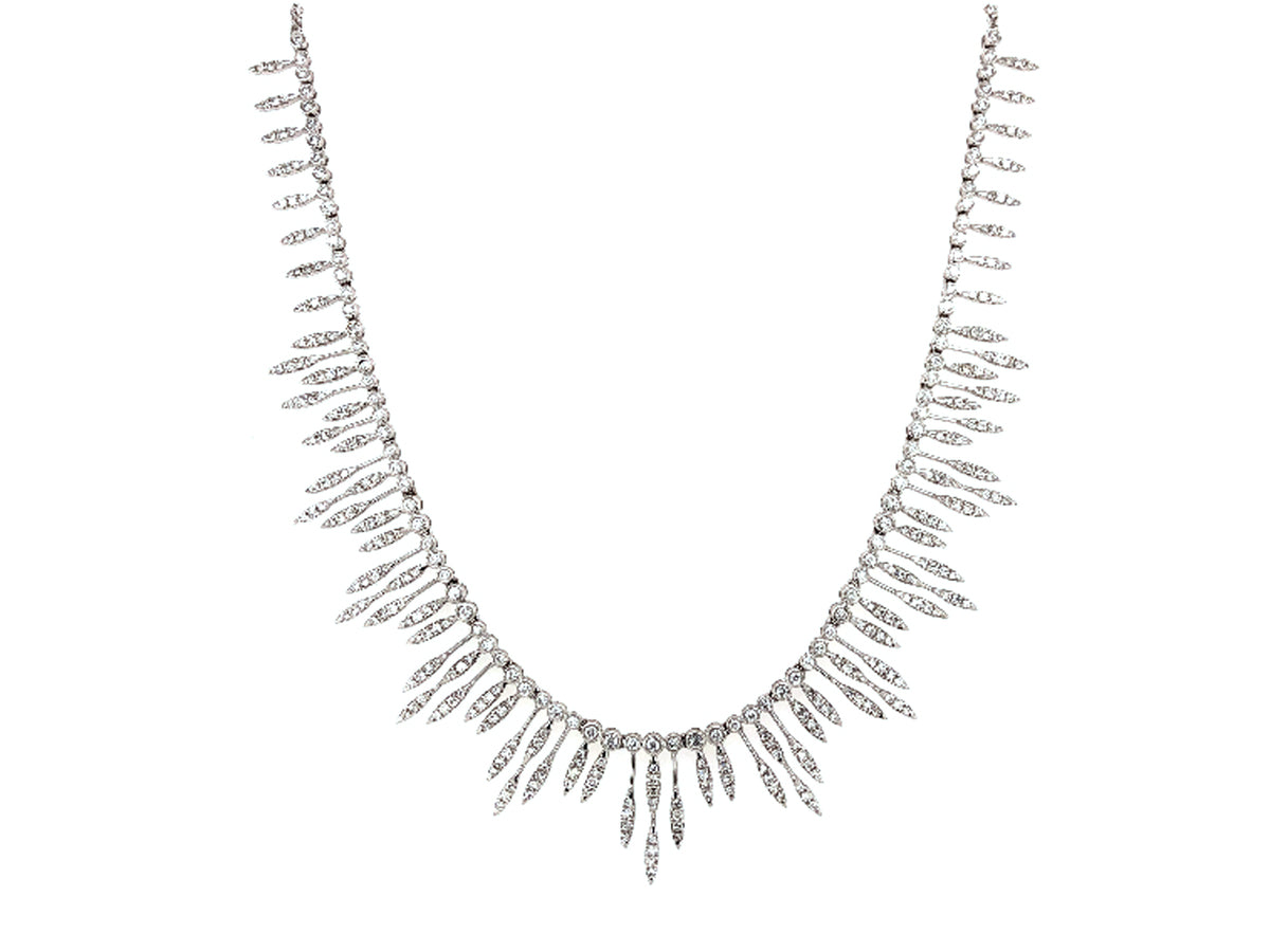 DIAMOND NECKLACE, BOLO CHAIN, 18KW (N)