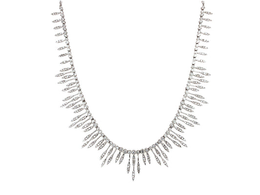 DIAMOND NECKLACE, BOLO CHAIN, 18KW (N)
