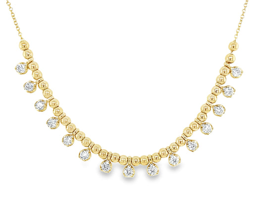 DIAMOND BEAD NECKLACE, 18"/17"/16"