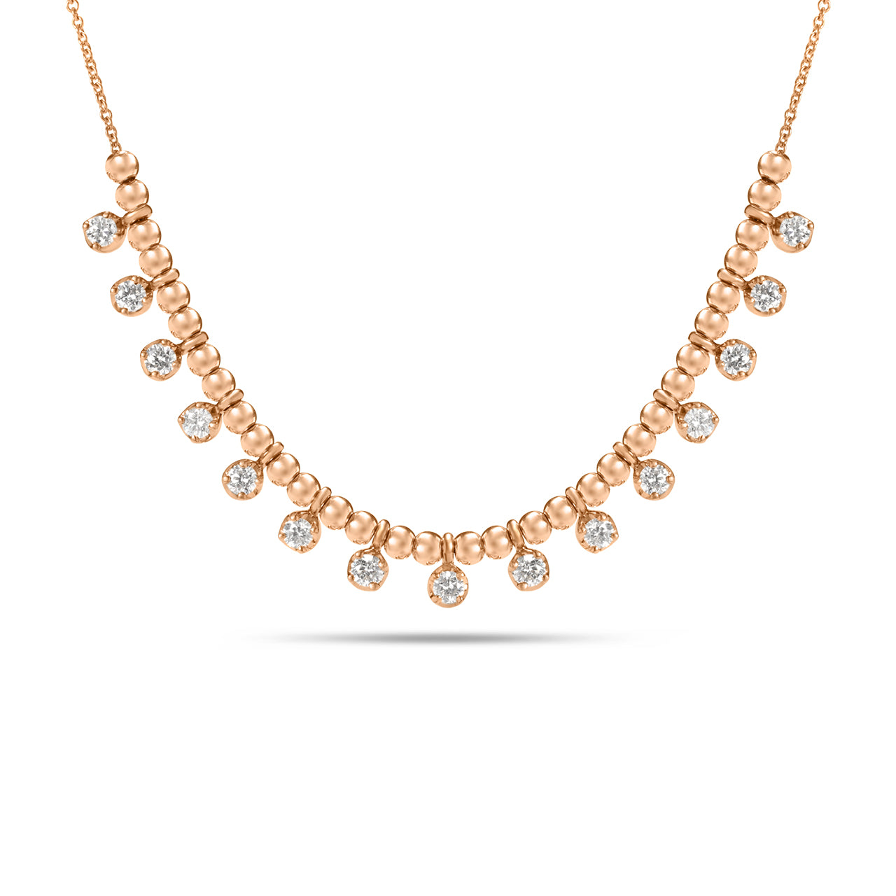 Diamond Bead Stacking Necklace