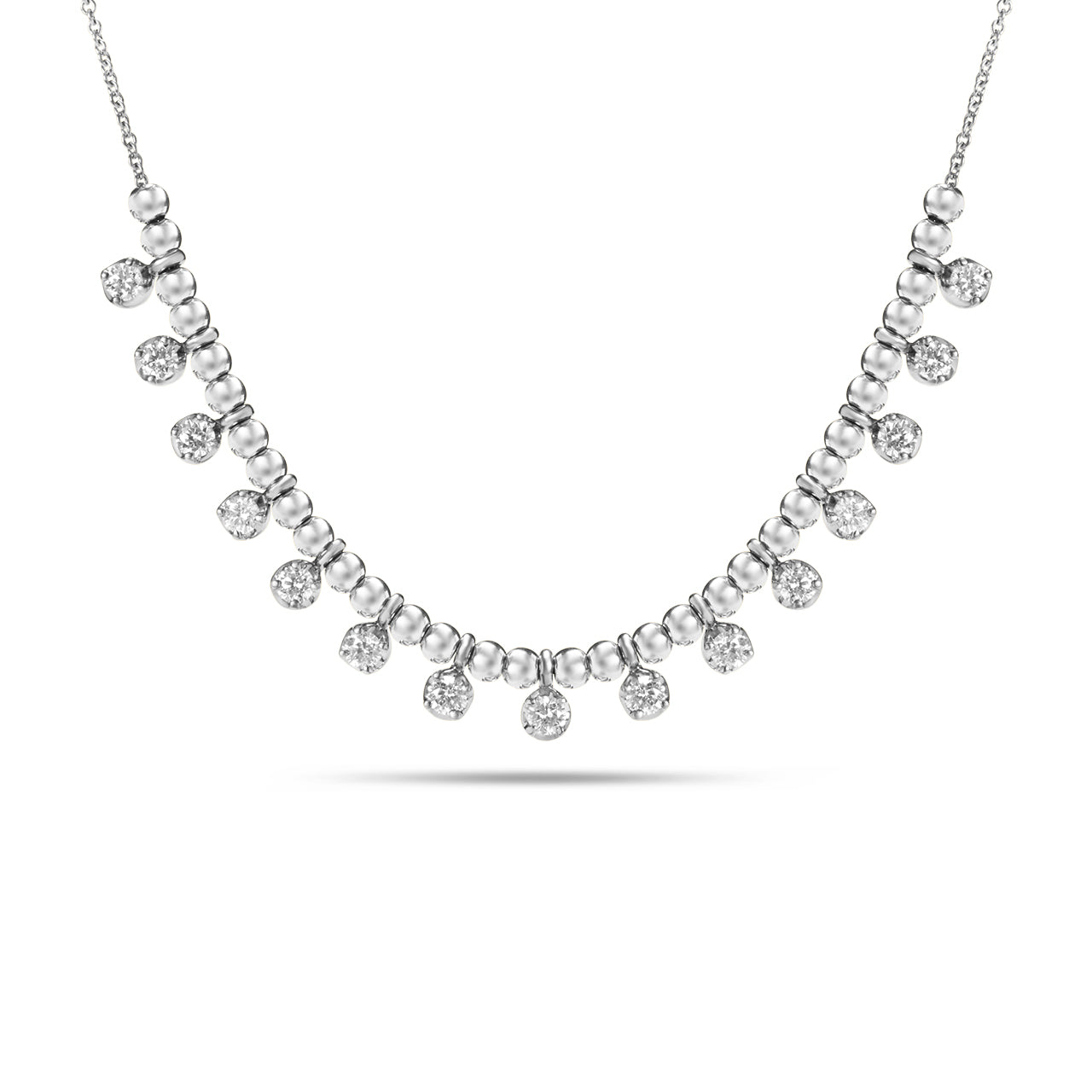 Diamond Bead Stacking Necklace
