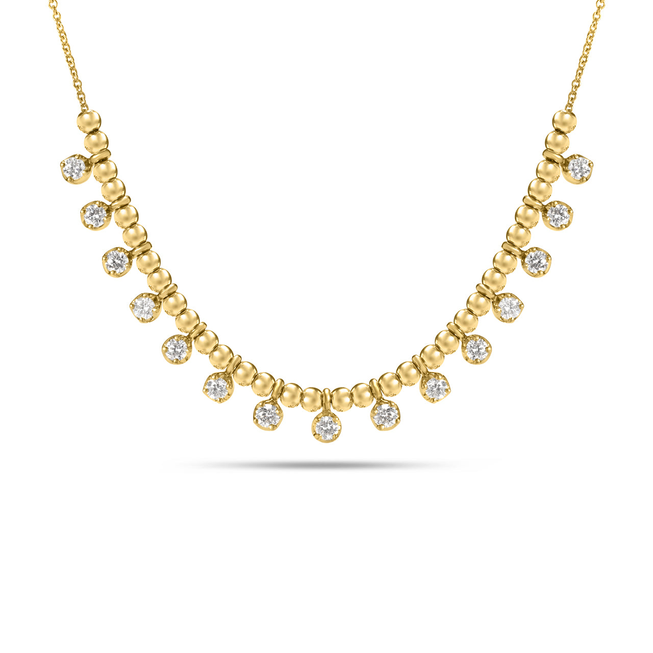 Diamond Bead Stacking Necklace