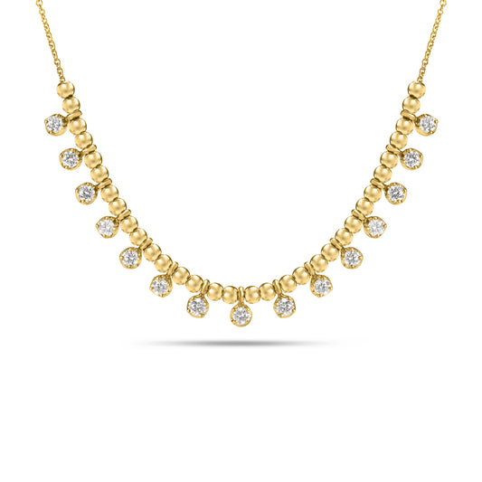Diamond Bead Stacking Necklace